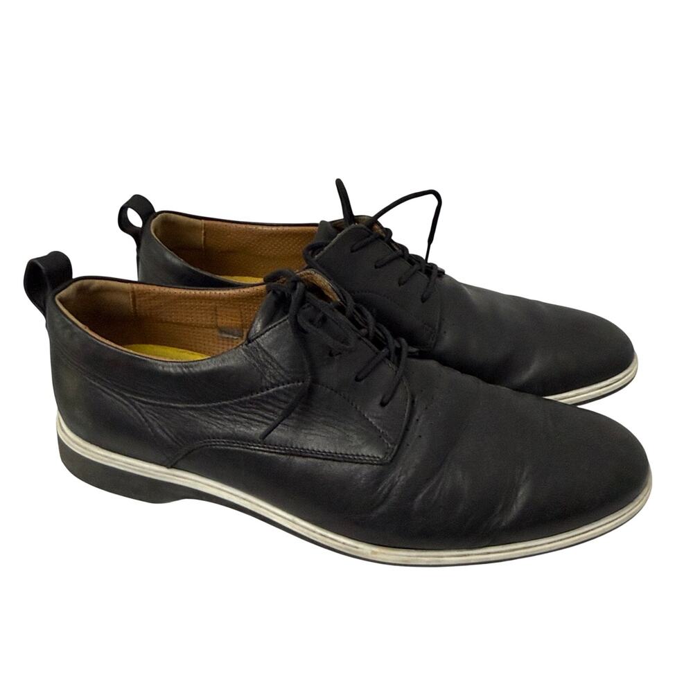 Amberjack The Original Shoes Mens 13 M Onyx Black White Leather Dress Sneakers